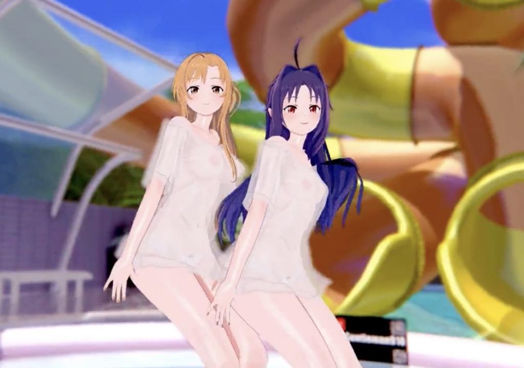【3D同人】结城明日奈×绀野木绵季双飞盛宴：淫穴开发潮吹痉挛，中出内射绝顶高潮！ 海报