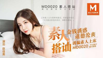 MD0020素人搭讪，金钱诱惑道德沦丧诱骗素人上床赵佳美 海报